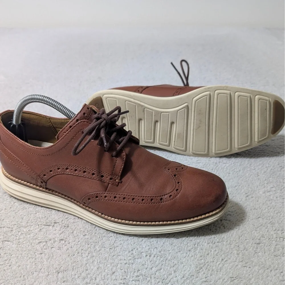 Cole Haan OriginalGrand Wingtip‎ Oxford Mens 9 Brown Leather C26471 Dress Shoes